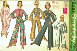 8506 SIMPLICITY 1969 LONG SLEEVE JUMPSUIT, SASH, BOLERO JACKET PATTERN 12 34" or 10 32.5B or  8 Miss Petite 31.5"b choice